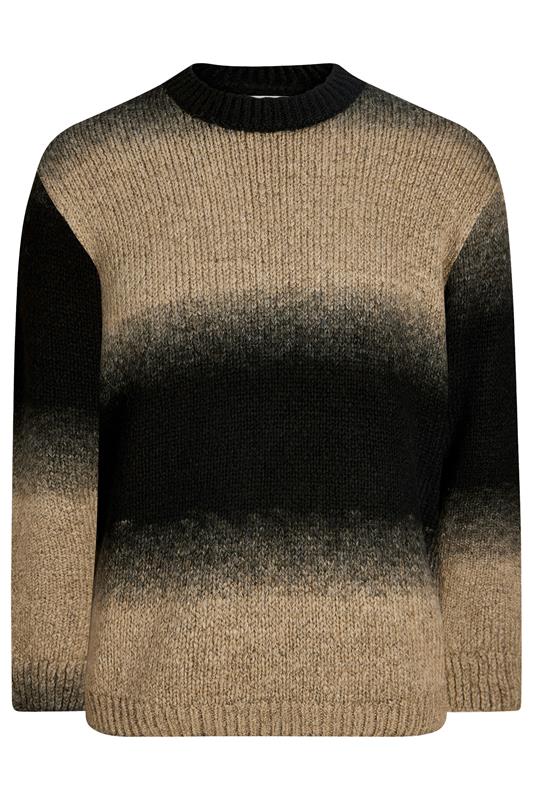 JACK & JONES Big & Tall Natural Brown Crew Neck Knit Jumper | BadRhino 2