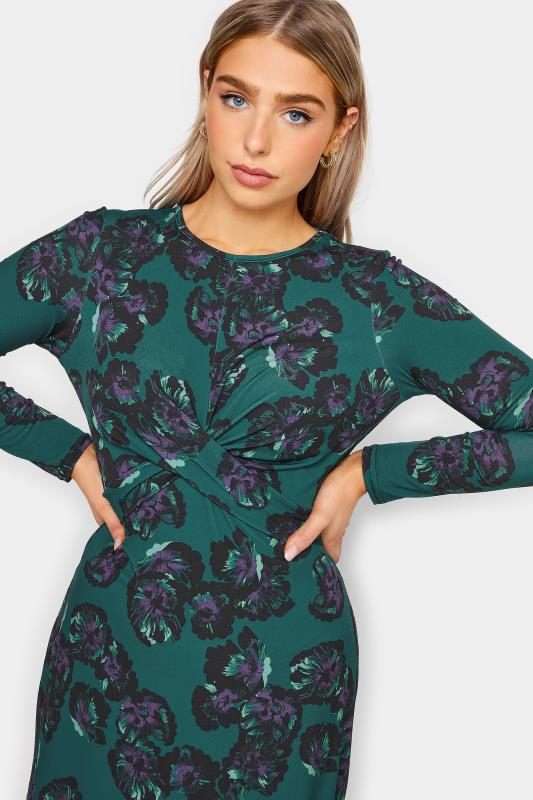 M&Co Dark Green Floral Twist Midaxi Dress | M&Co  5