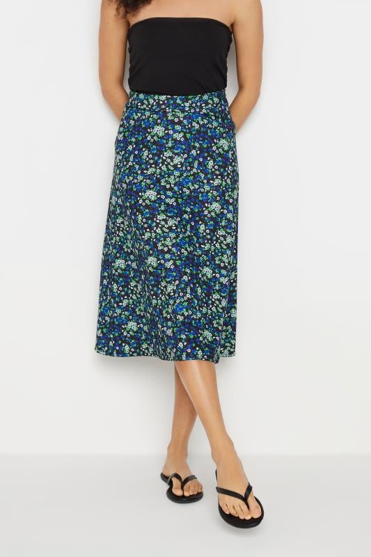Women's  M&Co Black Ditsy Floral Print Tie Waist Skirt