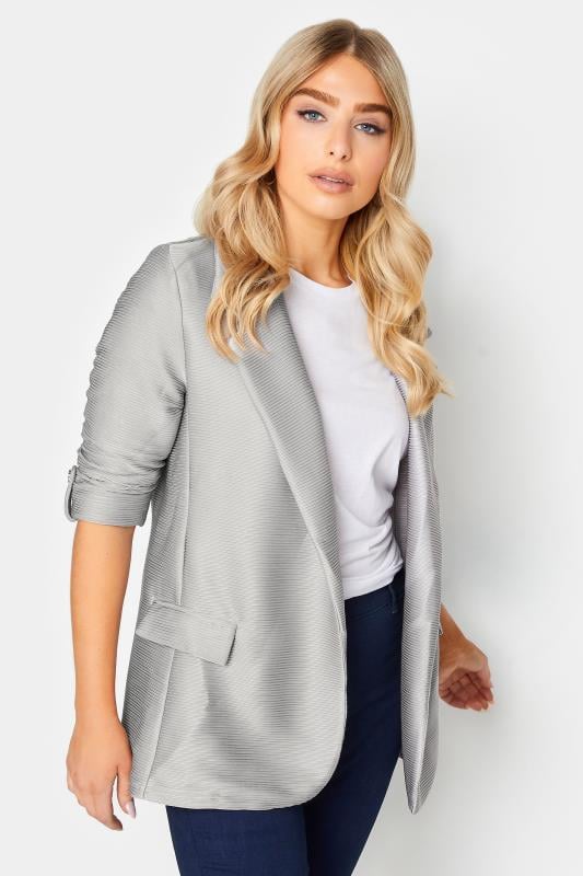 Women's  M&Co Grey Textured Blazer