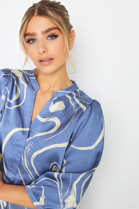 M&Co Blue Abstract Print 3/4 Sleeve Blouse | M&Co 4