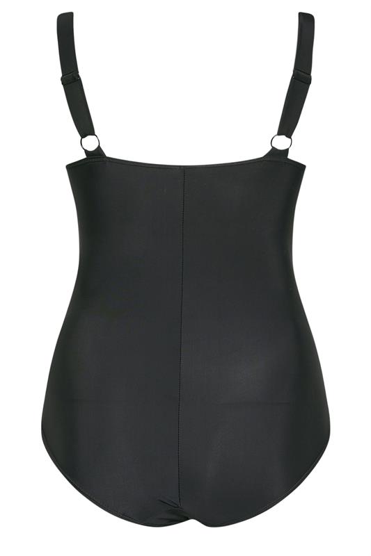 YOURS Plus Size Black Active Abstract Print Swimsuit | Yours Clothing 7