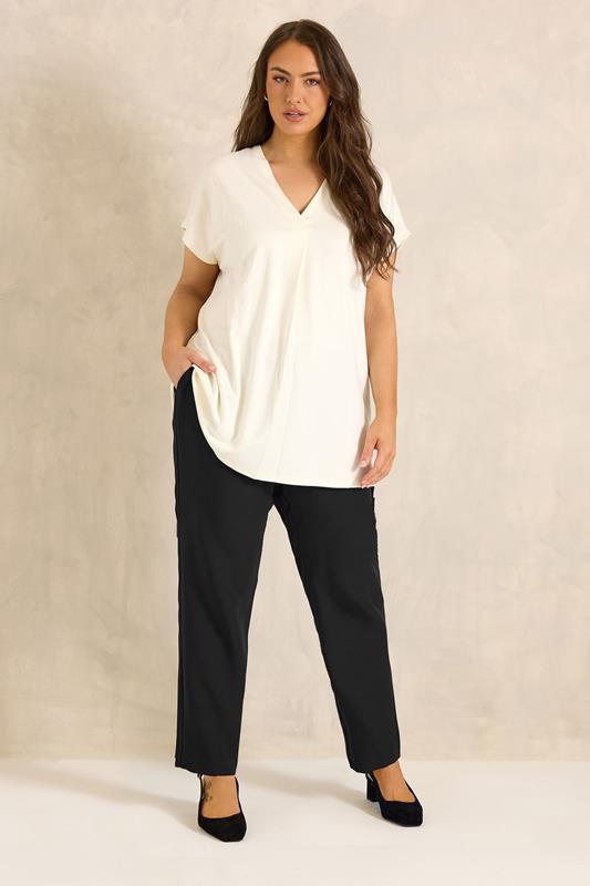EVANS Plus Size Black Tapered Formal Trousers | Evans 2