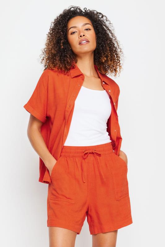 M&Co Orange Linen Drawstring Shorts | M&Co 1
