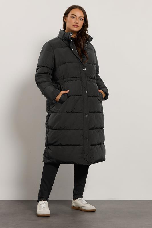 EVANS Curve Black Maxi Puffer Coat | Evans 5