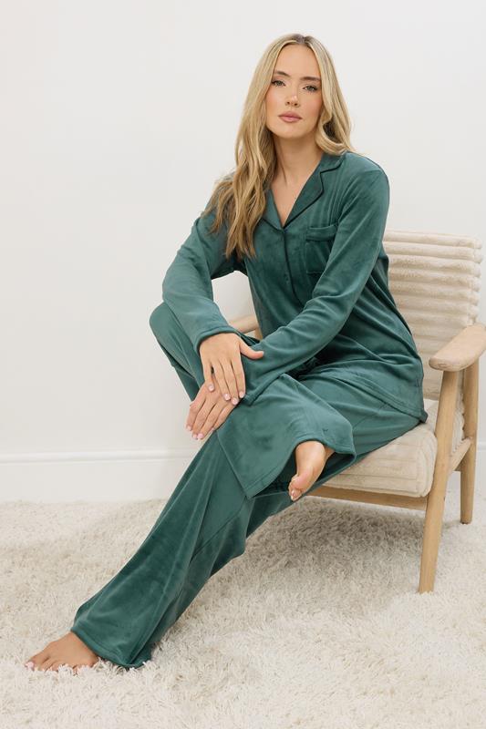 LTS Tall Green Super Luxe Touch Pyjama Set | Long Tall Sally 1
