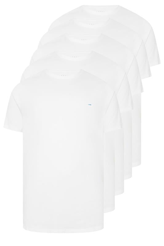 BadRhino Big & Tall 5 PACK White Extra Long Core T-Shirts