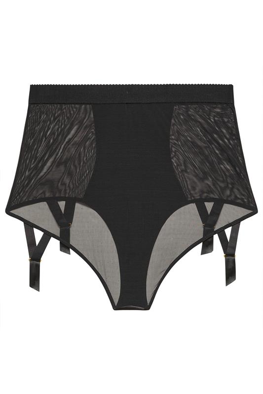 PLAYFUL PROMISES Black Candace Mesh Suspender Brief | Yours Clothing 9
