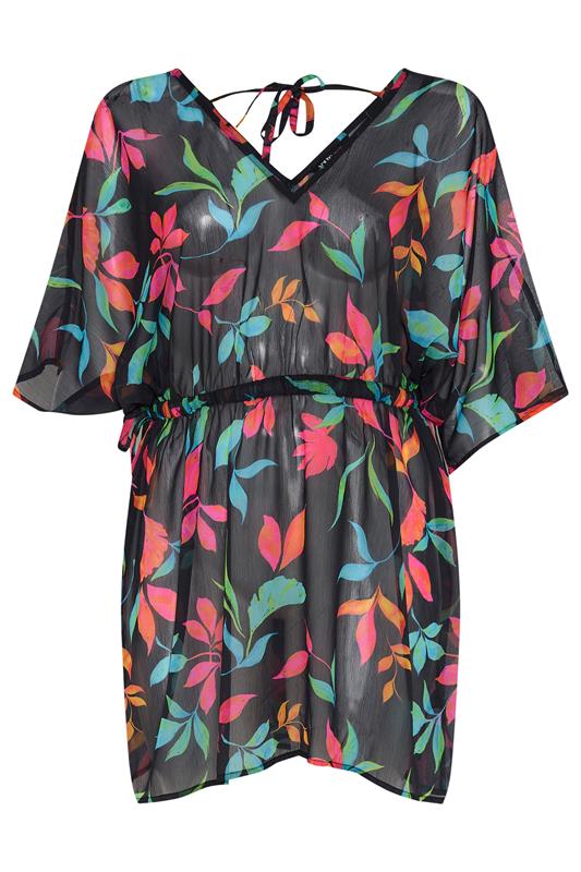 YOURS Plus Size Black Floral Chiffon Kimono | Yours Clothing 7
