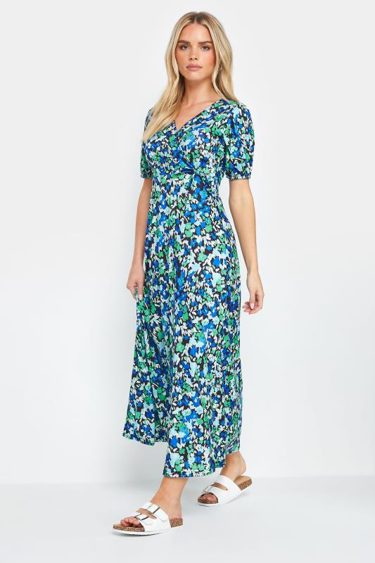 M&Co Petite Black & Blue Floral Print Maxi Dress | M&Co 1