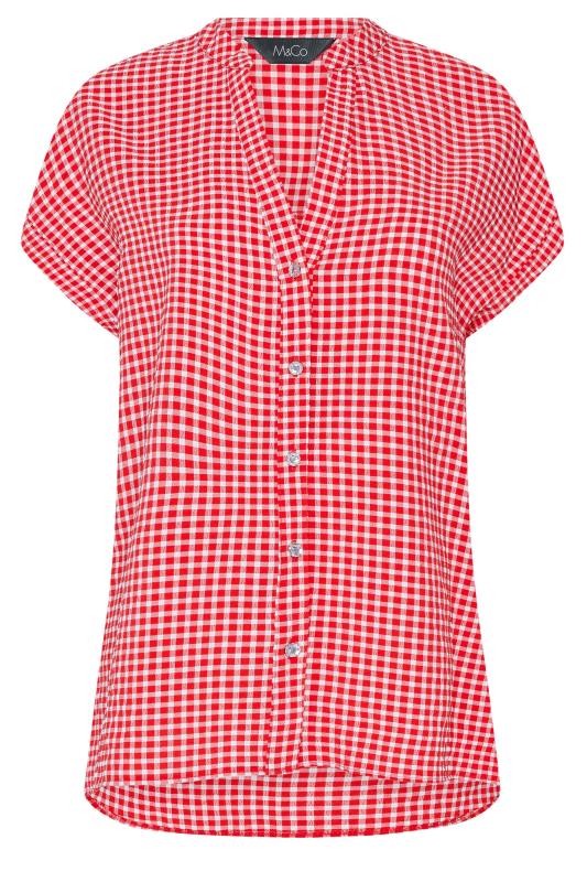 M&Co Red Gingham Short Sleeve Shirt | M&Co 6