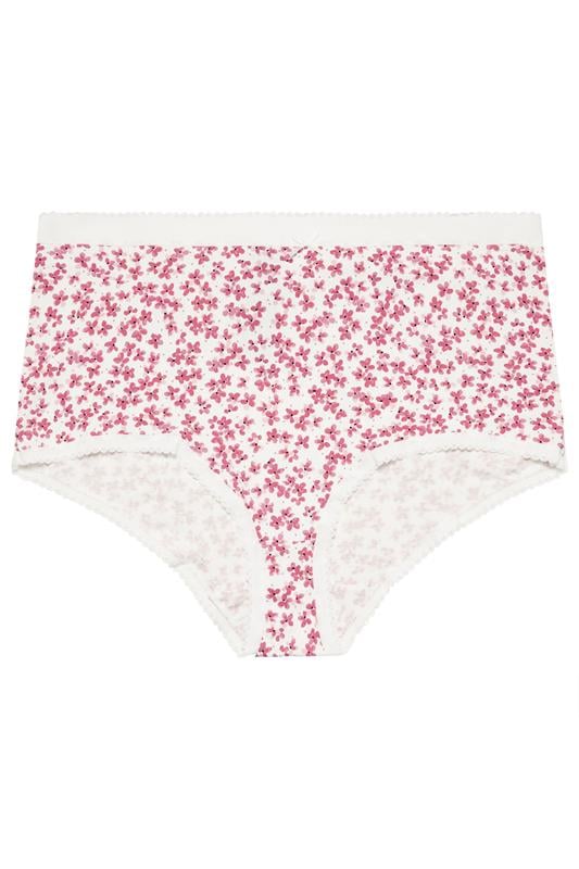 YOURSET 5 PACK Plus Size Pink & Black Floral Full Briefs | Yours Clothing 7