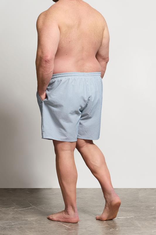 BadRhino Big & Tall Blue Stripe Seersucker Swim Shorts | BadRhino 4