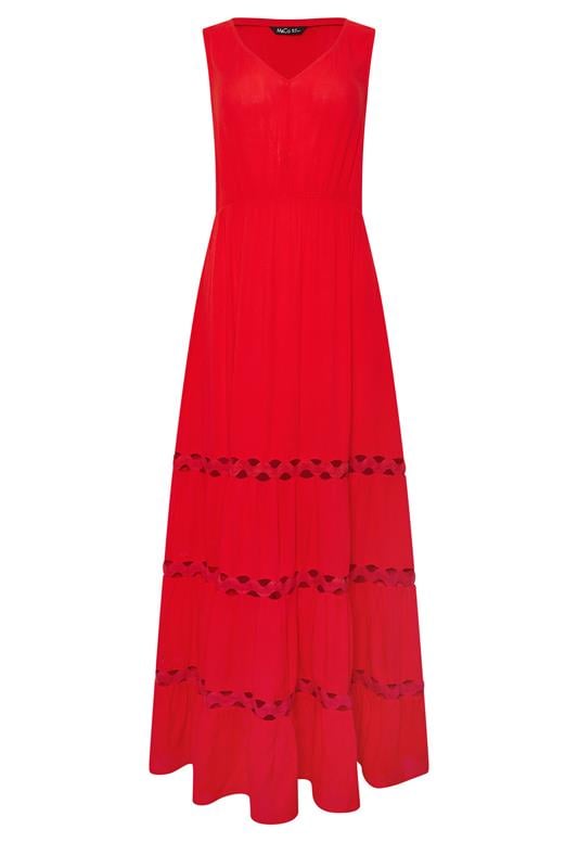 M&Co Red Sleeveless Tiered Maxi Dress | M&Co 6