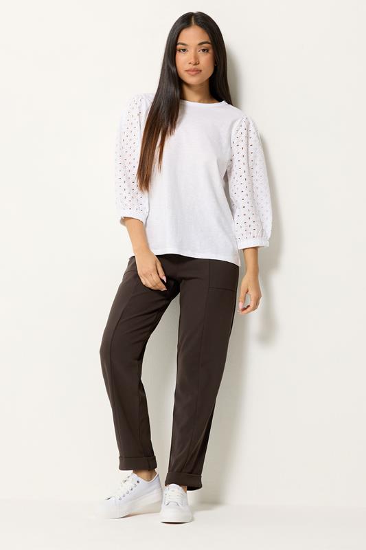 M&Co Petite Chocolate Brown Carpenter Tapered Trousers
