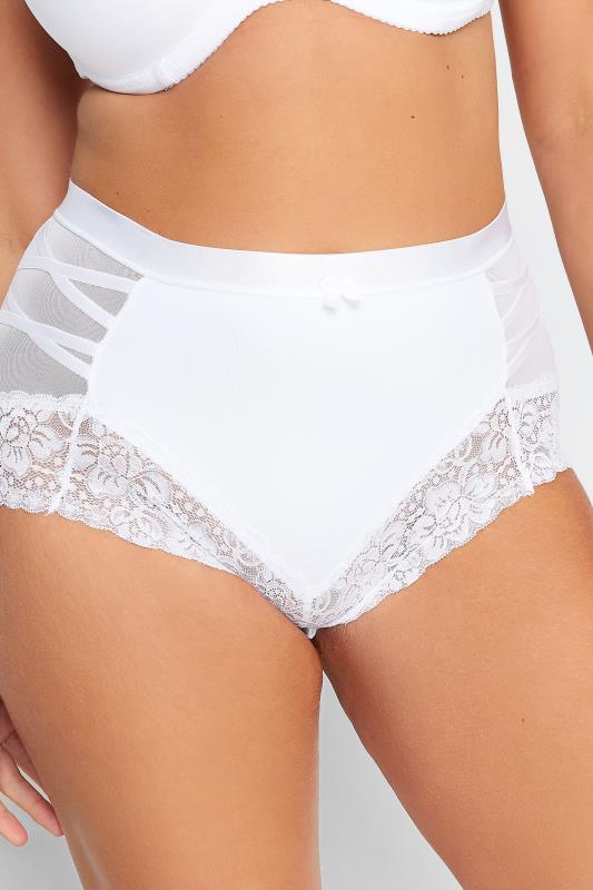 YOURS Curve Plus Size White Strap Control Full Briefs | Yours Clothing  1