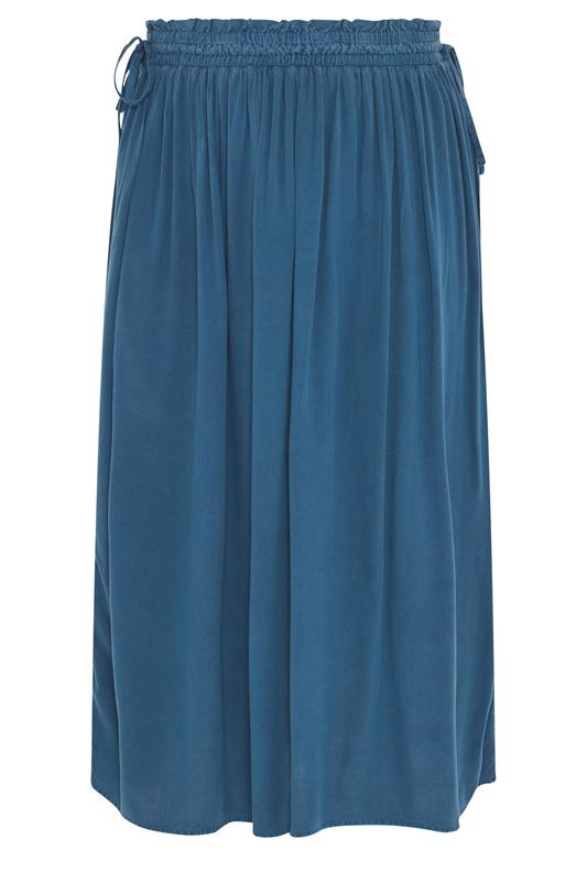 YOURS Plus Size Blue Chambray Midi Skirt | Yours Clothing 5