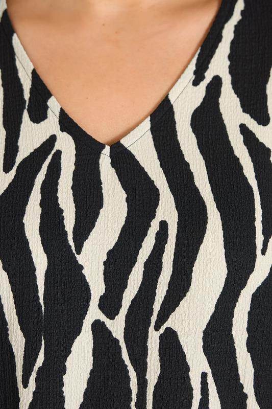 EVANS Plus Size Black Zebra Print V-Neck Top | Evans 5