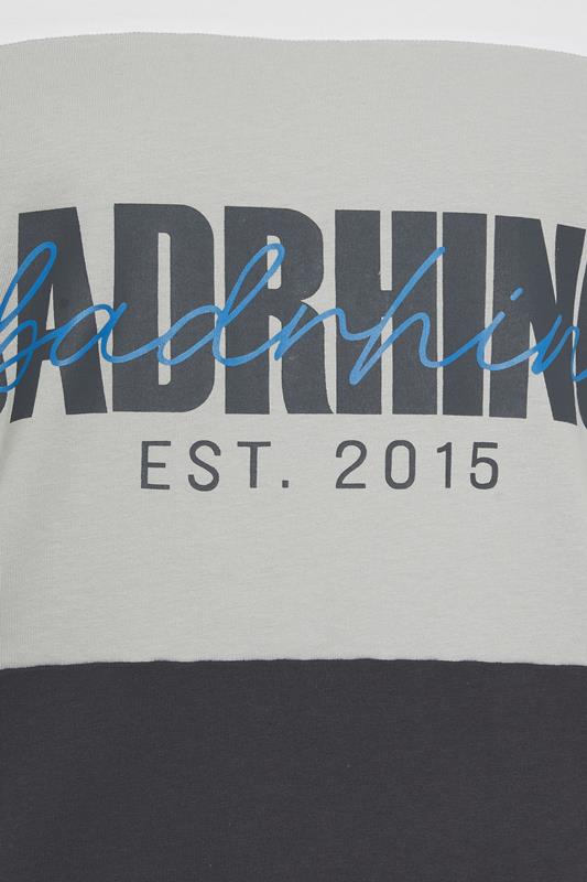 BadRhino Big & Tall Grey Cut & Sew Scripted T-Shirt | BadRhino 5