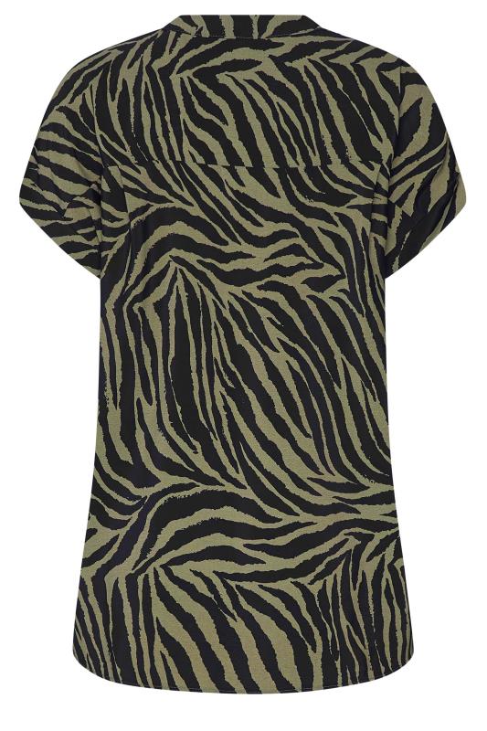 M&Co Khaki Green Zebra Print Shirt | M&Co  7