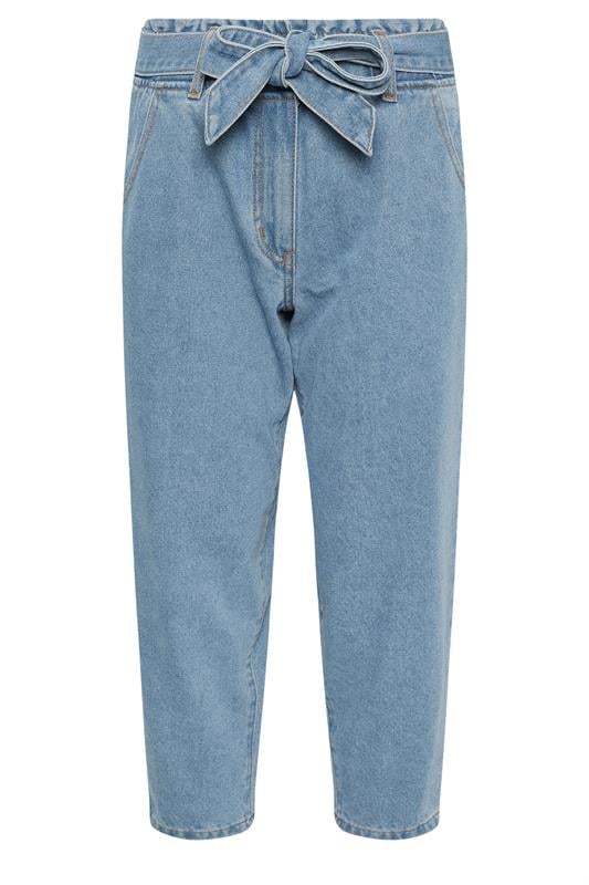 PixieGirl Petite Women's Blue Belted Barrel Jeans | PixieGirl 5