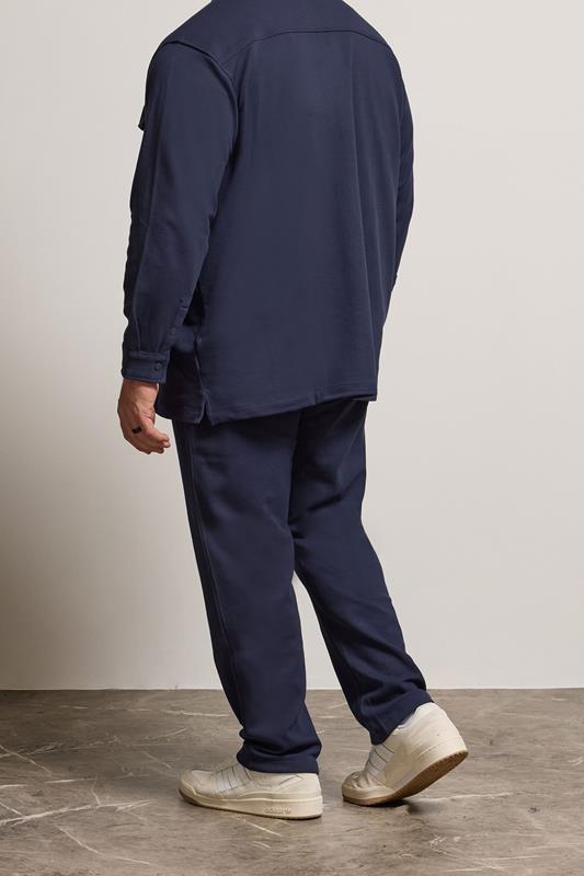 BadRhino Big & Tall Navy Blue Textured Jersey Joggers | BadRhino 6