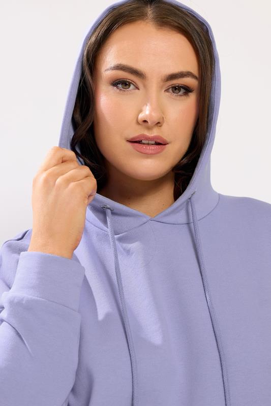 YOURS Plus Size Purple Pocket Front Hoodie | Yours Clothing 4