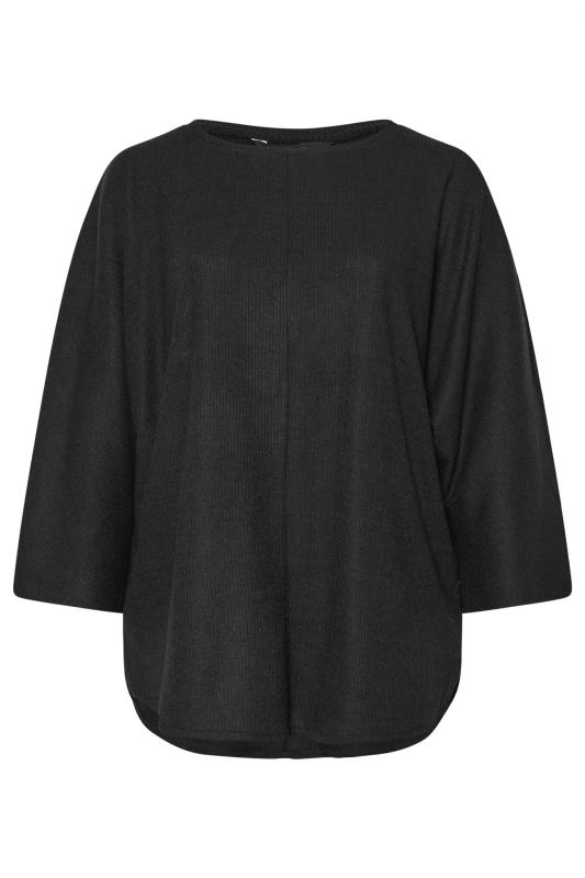 YOURS Plus Size Black Soft Touch Ribbed Jumper | Yours Clothing 5
