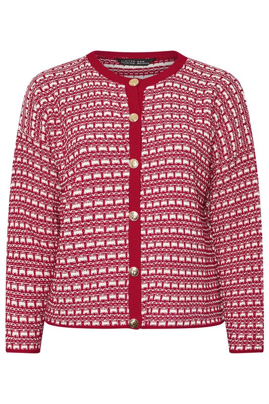 LIMITED COLLECTION Plus Size Red Boucle Cardigan | Yours Clothing 5