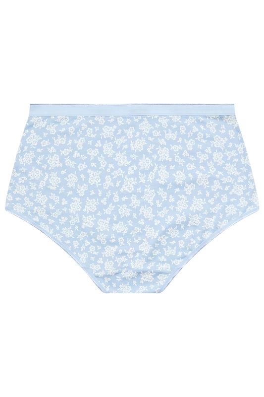 YOURSET 5 PACK Plus Size Blue Floral Print Full Briefs | Yours Clothing 8