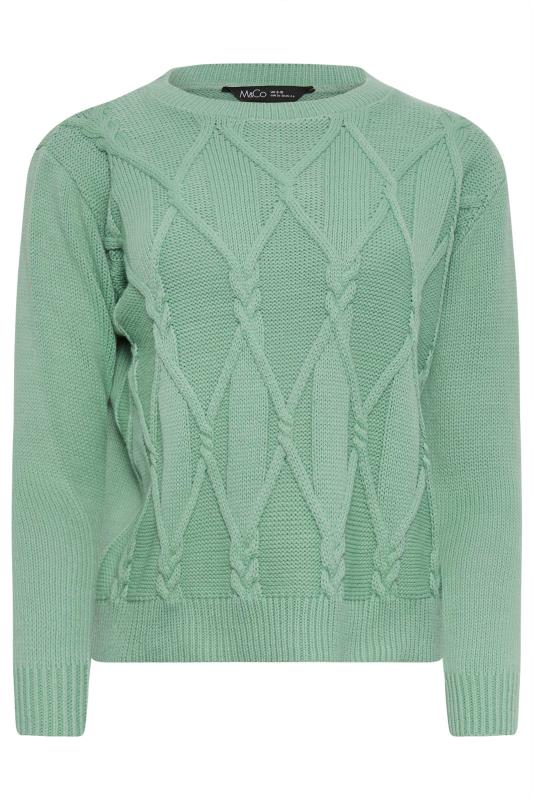 M&Co Petite Light Green Cable Knit Jumper | M&Co 6