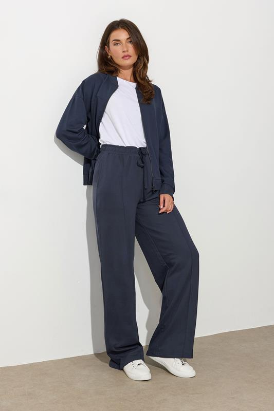  LTS Tall Navy Blue Seam Front Wide Leg Joggers