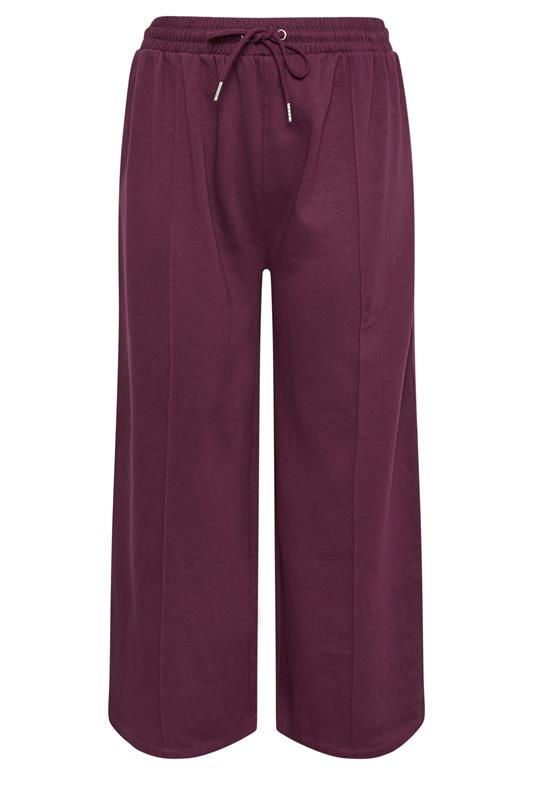 YOURS Plus Size Burgundy Red Wide Leg Joggers | Yours Clothing 6