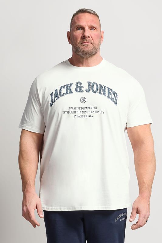 JACK & JONES Big & Tall Cloud White Graphic T-Shirt