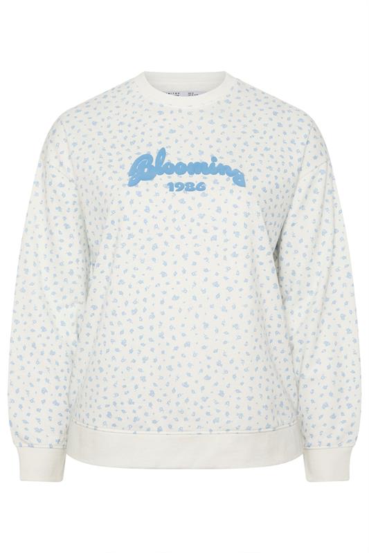 LIMITED COLLECTION Plus Size White Ditsy Floral 'Blooming' Sweatshirt | Yours Clothing 5