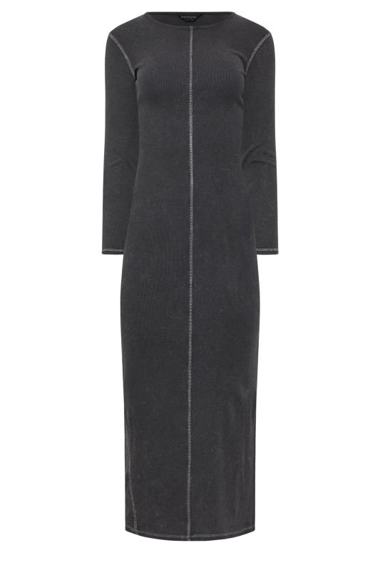 PixieGirl Petite Women's Grey Wash Contrast Stitch Maxi Dress | PixieGirl 5
