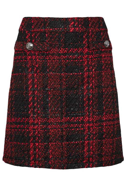 M&Co Red Check Boucle Mini Skirt | M&Co 5