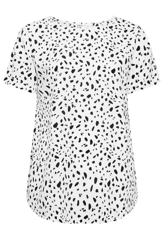 YOURS Curve Plus Size White Spot Print Top | Yours Clothing  5