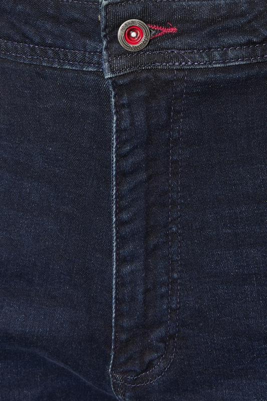 D555 Big & Tall Blue Black Tapered Stretch Jeans | BadRhino 5