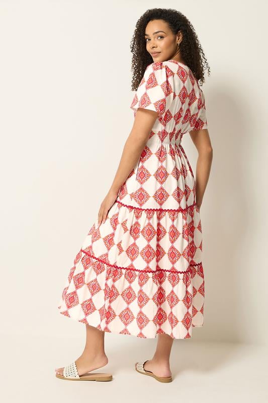 M&Co Ivory White Abstract Tile Print Maxi Dress | M&Co 2