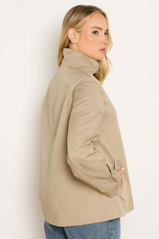 LTS Tall Women's Natural Brown Funnel Neck Jacket | Long Tall Sally 2