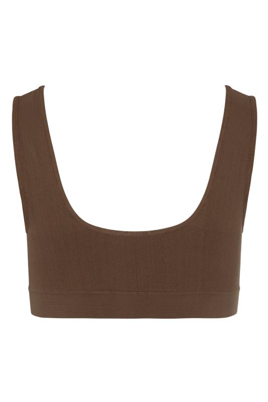 Plus Size Brown Seamless Padded Non-Wired Bralette | Yours Clothing 6