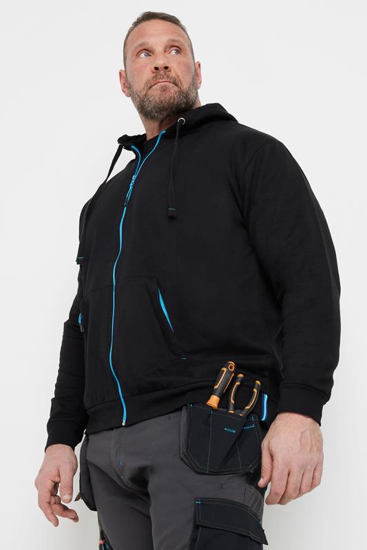 BadRhino Big & Tall Black Workwear Zip Through Hoodie | BadRhino 1