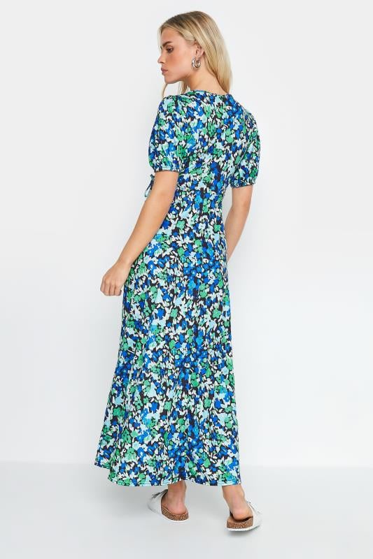 M&Co Petite Black & Blue Floral Print Maxi Dress | M&Co 3