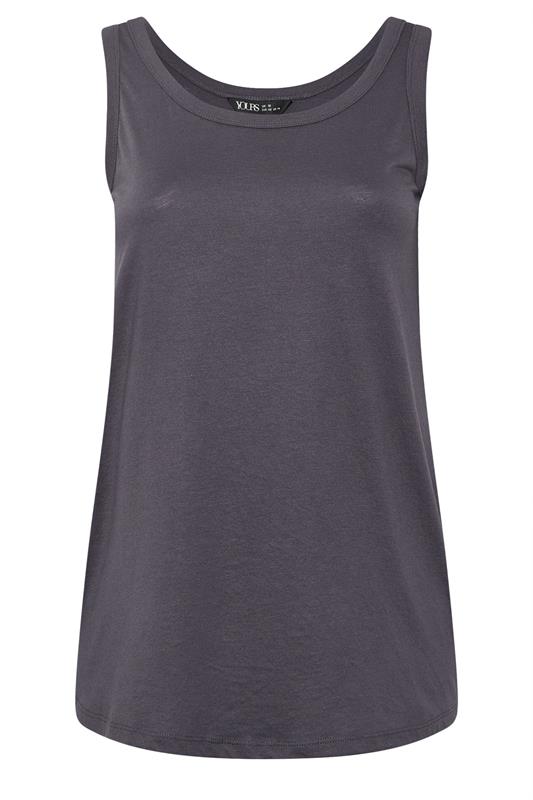 YOURS Plus Size Charcoal Grey Basic Vest Top | Yours Clothing 5