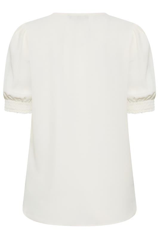 M&Co Ivory White Frill Front Blouse | M&Co 7