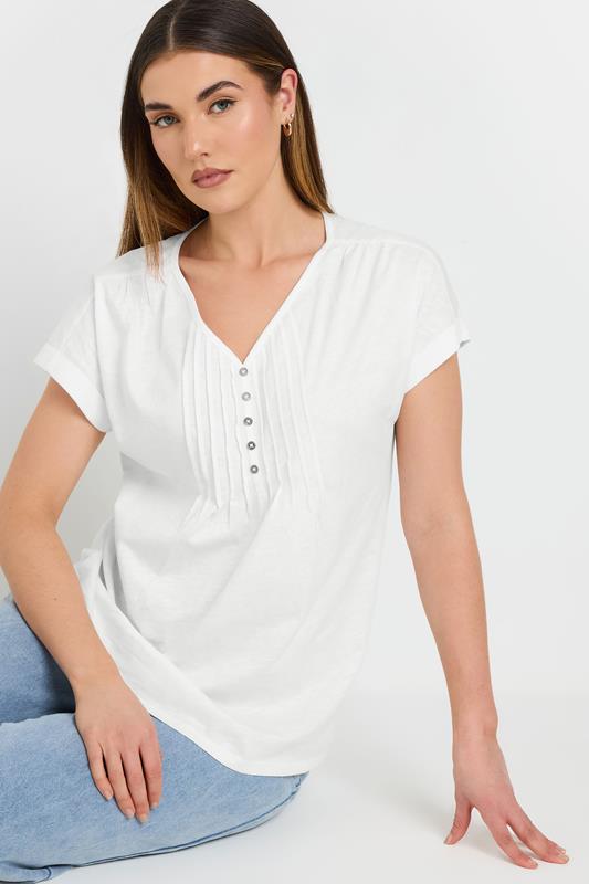LTS Tall 2 PACK Black & White Cotton Henley Tops | Long Tall Sally 6