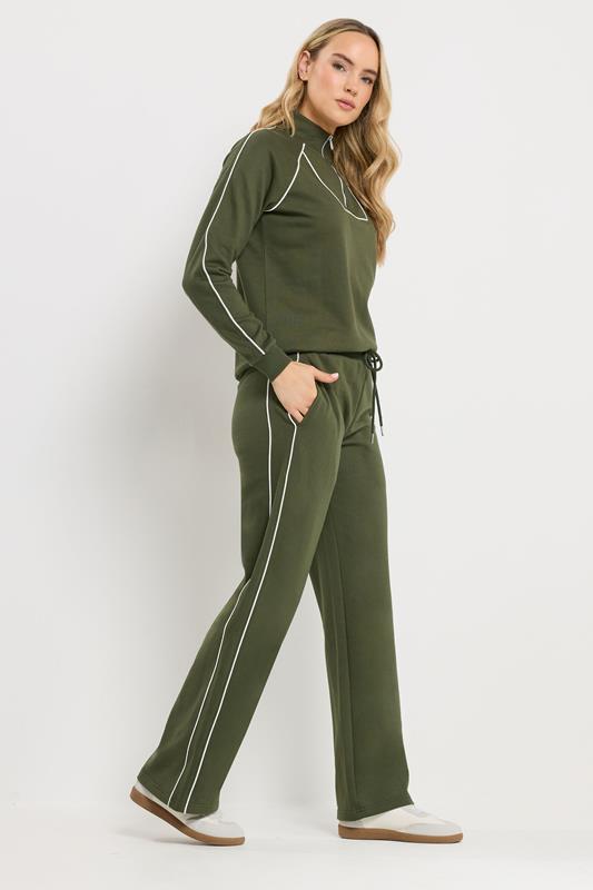  LTS Tall Khaki Green Pipe Wide Leg Trousers