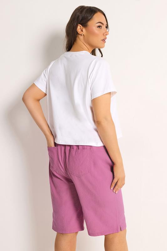 YOURS Plus Size Bright Pink Cool Cotton Shorts | Yours Clothing 2