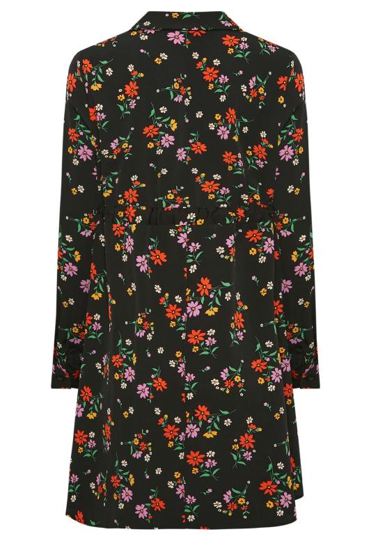 M&Co Black Floral Print Tie Waist Tunic Shirt | M&Co 6